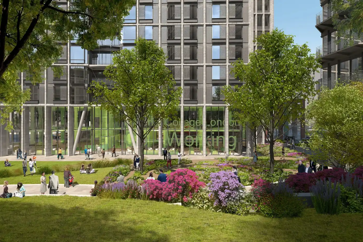 New public realm and building F
